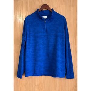 PETER MILLAR | Men’s L | Blue Perth Camo Crown Sport 1/4 Zip | Tuckaway Club EUC